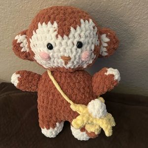 Monkey with banana bag plush